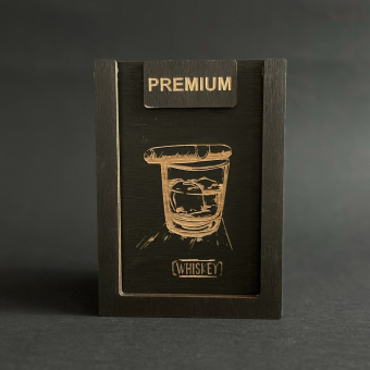 Набор для виски Premium «Whiskey стакан и сигара» (cтакан + 3 камня)