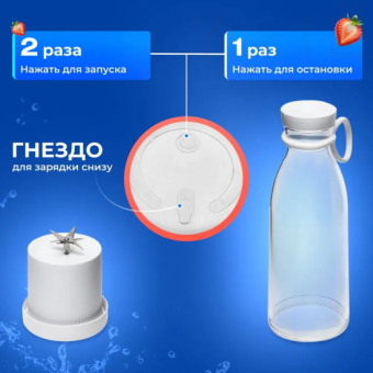 Бутылка блендер 420 мл Белая