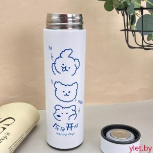 Термос с датчиком температуры «Nice animal», white (500 ml)