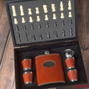 Набор фляжка, стопки и шахматы D-2328