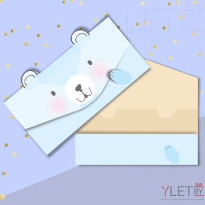 Конверт для денег формовой Медвежонок, 17.5 × 9.5 см