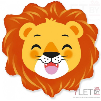 Шар (23''/58 см) Фигура, Голова, Счастливый Лев