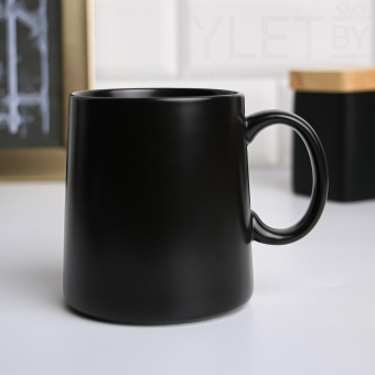 Кружка керамическая «Муж. Папа. Boss», 380 мл, чёрная