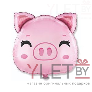 Шар (24"/61 см) Фигура Голова поросенка