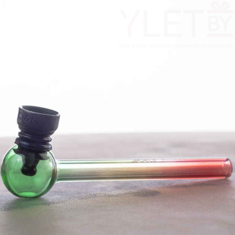 Курительный девайс стеклянный цветной с приемником и сеточками