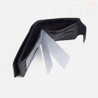 Портмоне мужское "Классик" на магните, для купюр, для карт, для монет, цвет чёрный