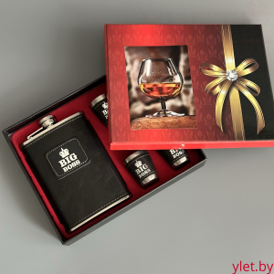 Набор фляжка и стопки Босс