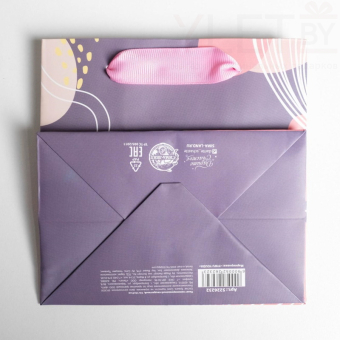 Пакет ламинированный квадратный Thank you, 14 × 14 × 9 см