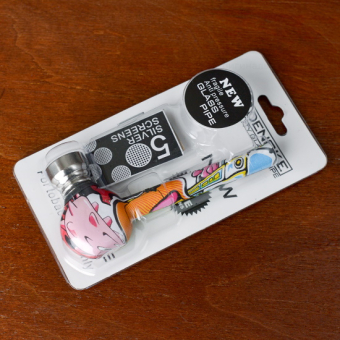 Курительный девайс стеклянный плоский с росписью DK8582E