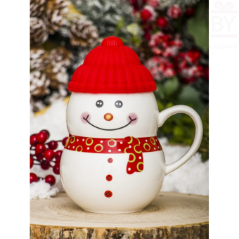 Кружка-снеговик Растопи лед красный