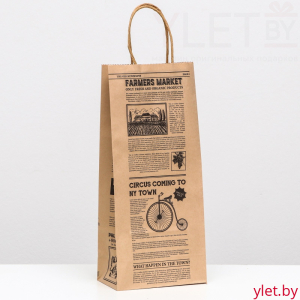 Пакет под бутылку Комплимент, 14 х 8 х 32 см