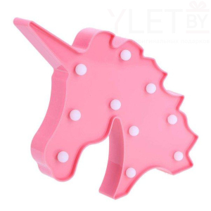 Светильник Голова единорога Розовый