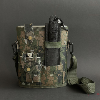 Набор походный 4 предмета камуфляж (фляжка 1,4 литра, фляжка 120 мл, нож, ремень для переноски)