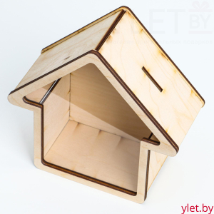 Копилка Дом деревянная, 20,5х20х9 см
