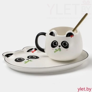 Кружка с блюдцем "Панда"