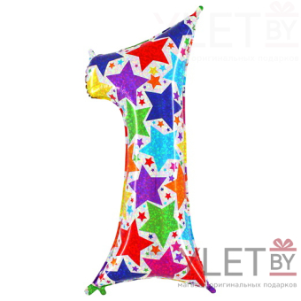 Шар (40"/102см) Цифра, 1, Дизайнерская