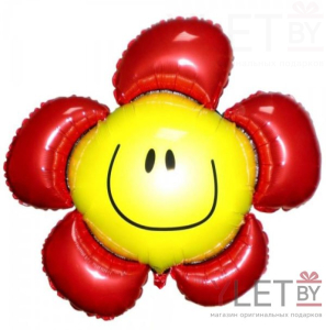 Шар (41''/104 см) Фигура, Солнечная улыбка, Цветок красный