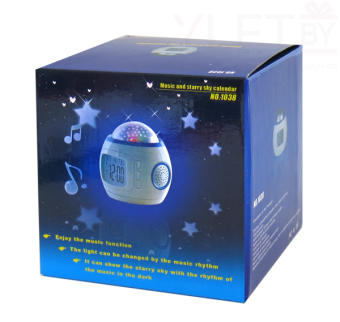 Часы будильник музыкальные с проектором звездного неба
