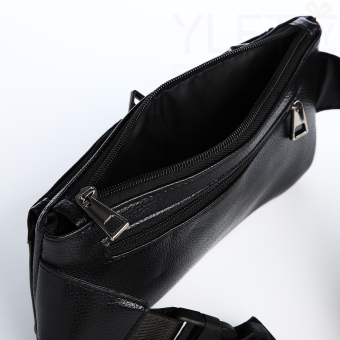 Сумка поясная "Шик" на молнии, 26*1*14 см, 2 наружных кармана, черный