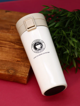 Термокружка «Love you more day by day», white (500 мл)