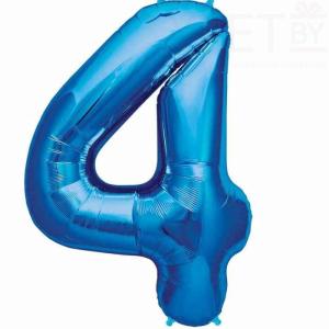 Шар (40''/102 см) Цифра, 4, Синий