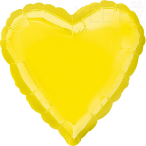 Шар (18"/46 см) Сердце, Желтый матовый