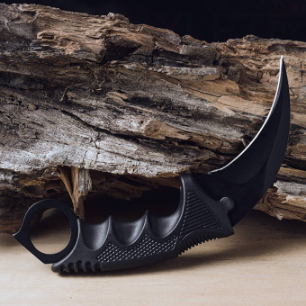 Нож керамбит нескладной с ножнами и шнурком черный