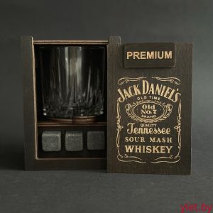 Набор для виски Premium «Jack Daniels» (cтакан + 3 камня)