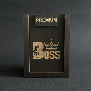 Набор для виски Premium «Boss с короной» (cтакан + 3 камня)