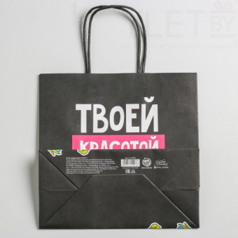 Пакет подарочный Красота, 22 х 22 х 11 см