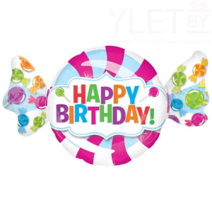 Шар (27''/69 см) Фигура, Конфета, С Днем Рождения