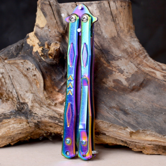 Нож бабочка Хамелеон Ромбы