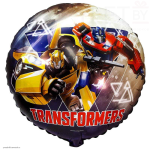Шар (18''/46 см) Круг, Трансформеры, Бамблби и Оптимус Прайм