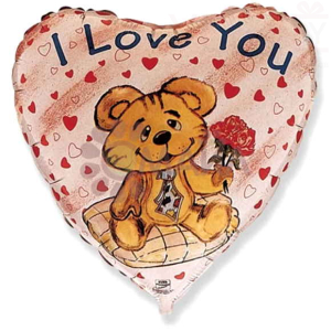 Шар (18''/46 см) Сердце, Влюбленный медведь