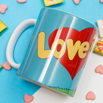 Кружка Love is Сердце голубая