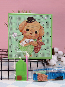 Алмазная мозаика на подрамнике "Милый мишка", 20*20 см