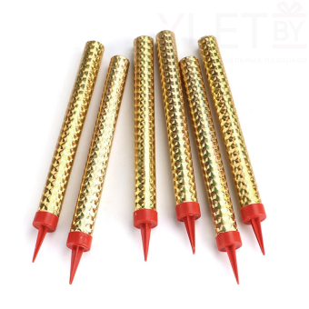 Свеча Фонтан для торта, Золото, 12 см, 1 шт