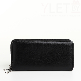 Портмоне-клатч мужской "Премиум" на молнии, цвет чёрный