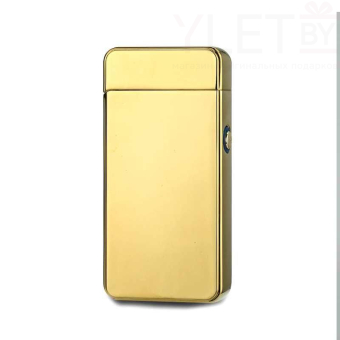 Импульсная зажигалка двойная  Lighter золотая
