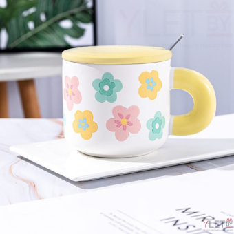 Кружка «Flower power», yellow (450  ml)