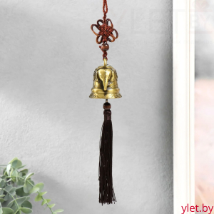 Колокольчик металл "Слон и узел счастья" 32 см