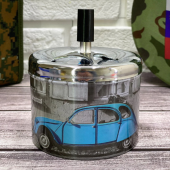 Пепельница бездымная Машина синяя, 9х12 см