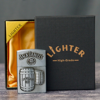 Зажигалка газовая Lighter Jack Daniels бочка Серебро
