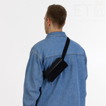 Портмоне-клатч мужской "Премиум" на молнии, цвет чёрный