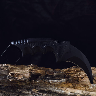 Нож керамбит нескладной с ножнами и шнурком черный