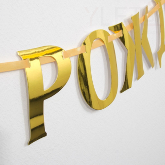 Гирлянда на ленте, металлик С ДР золотая, длина 140 см