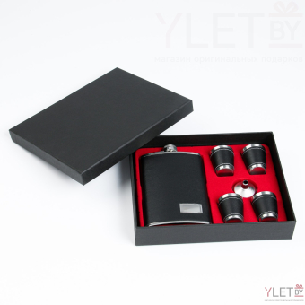 Подарочный набор 6 в 1 "Классика": фляжка 270 мл + воронка, 4 рюмки