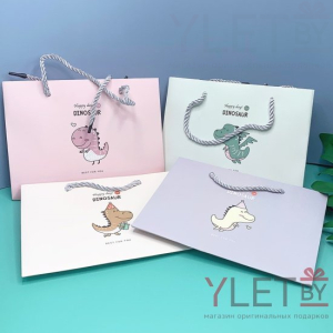 Пакет подарочный Dinosaur 19.5 х 14.5 х 8.5 см