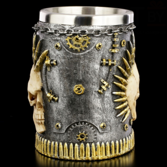 Кружка металлическая Скелет с пистолетом