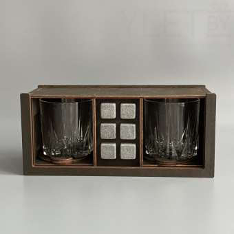 Набор для виски Premium “  keep calm drink whiskey ” (2 стакана + 6 камней + 2 подставки )
